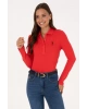 U.S.POLO Kadın Kırmızı Basic Polo Yaka Sweatshırt