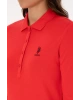 U.S.POLO Kadın Kırmızı Basic Polo Yaka Sweatshırt
