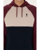U.S.POLO Erkek Regular Fit Kapüşonlu Bordo Sweatshirt