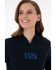 U.S. Polo Assn. Kadın Lacivert Basic Kapüşonlu Sweatshirt