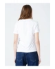 V Yaka Kısa Kol Beyaz Kadın T-shirt