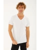 V Yaka T-shirt Beyaz / White