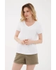 V Yaka T-shirt Beyaz / White