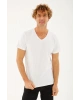 V Yaka T-shirt Beyaz / White