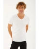 V Yaka T-shirt Beyaz / White