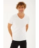 V Yaka T-shirt Beyaz / White