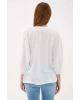 V Yaka Truvakar Kol Bluz Beyaz / White