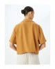 Viskon Kısa Kollu Bol Kesim Polo Yaka Bluz