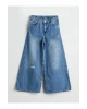 Wideleg Taşlı Kız Çocuk Jean Pantolon