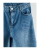 Wideleg Taşlı Kız Çocuk Jean Pantolon