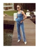 X Sima Tarkan - Pamuklu Düz Uzun Paça Normal Bel Jean Pantolon - Straight Fit Jean 5SAL4020