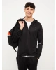 XSIDE ACTIVE Siyah Slim Fit Kapüşonlu Erkek Spor Hırka