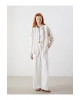 XSIDE Bej Çizgili Oversize Keten Karışımlı Kadın Gömlek