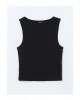 XSIDE Bisiklet Yaka Dokulu Kadın Crop