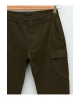 XSIDE Haki Standart Kalıp Gabardin Erkek Kargo Pantolon