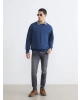 XSIDE İndigo Bisiklet Yaka Erkek Sweatshirt
