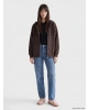XSIDE Kahverengi Oversize Kadın Kalın Fermuarlı Sweatshirt