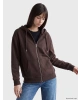 XSIDE Kahverengi Oversize Kadın Kalın Fermuarlı Sweatshirt