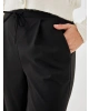 XSIDE Siyah Beli Lastikli Loose Fit Kadın Pantolon