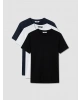 XSIDE Siyah Slim Fit Esnek Basic Erkek Tişört 3lü