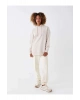 XSIDEBej Düz Oversize Kadın Kalın Hoodie