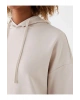 XSIDEBej Düz Oversize Kadın Kalın Hoodie