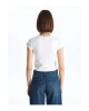 XSIDE Bisiklet Yaka Baskılı Kısa Kollu Crop Kadın Tişört