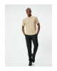 Yakalı Tişört Düğmeli Slim Fit Kısa Kollu