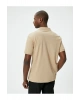 Yakalı Tişört Düğmeli Slim Fit Kısa Kollu