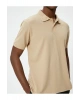 Yakalı Tişört Düğmeli Slim Fit Kısa Kollu