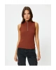 Yarım Fermuarlı Atlet Hafif Dik Yaka Slim Fit