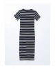 Yeni Sezon Bisiklet Yaka Cizgili Kadin Bodycon Elbise - S5GP52Z8