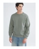 Yeşil Bisiklet Yaka Erkek Sweatshirt