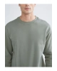 Yeşil Bisiklet Yaka Erkek Sweatshirt