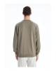 Yeşil Bisiklet Yaka Kabartmalı Erkek Sweatshirt