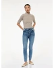 Yüksek Bel Düğmeli Cepli Dar Paça Skinny Jean Pantolon - Skinny Jeans