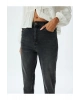Yüksek Bel Kot Pantolon Slim Fit Düğmeli Pamuklu - Slim Fit Jean