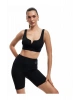 Yüksek Bel Slim Fit Baskılı İnterlok Biker Spor Tayt