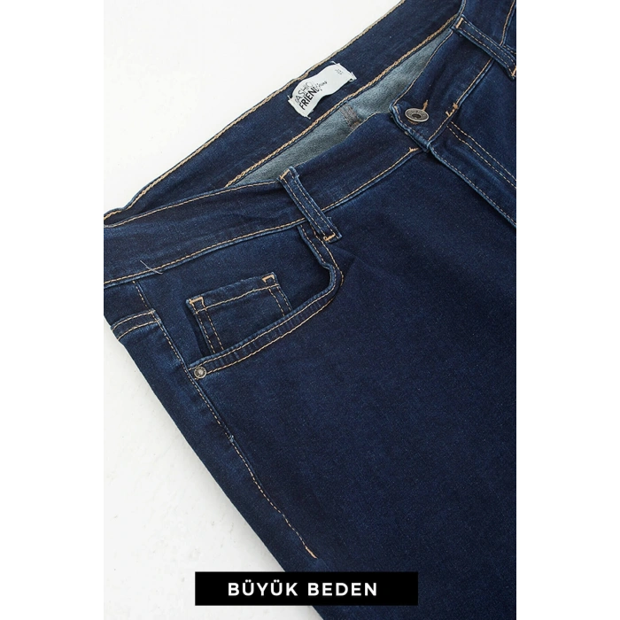 Büyük Beden Carmen Jean Pantolon Mavi