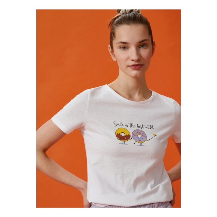 T-shirt, M, Koyu Beyaz