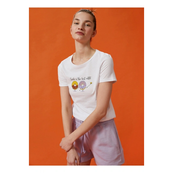 T-shirt, M, Koyu Beyaz