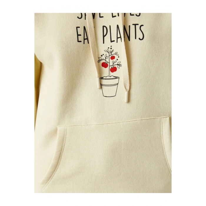 Baskılı Kapüşonlu Sweatshirt