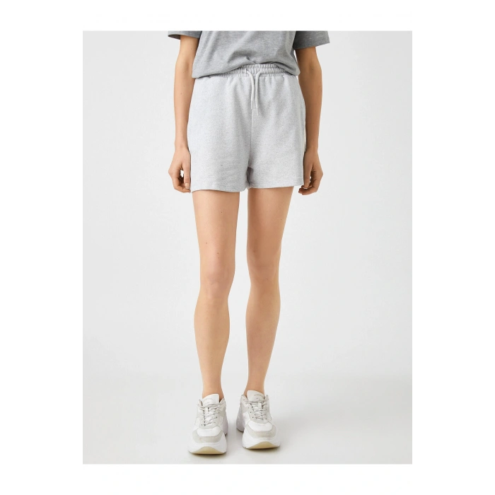 Mini Şort Cepli Beli Lastikli Bağlamalı