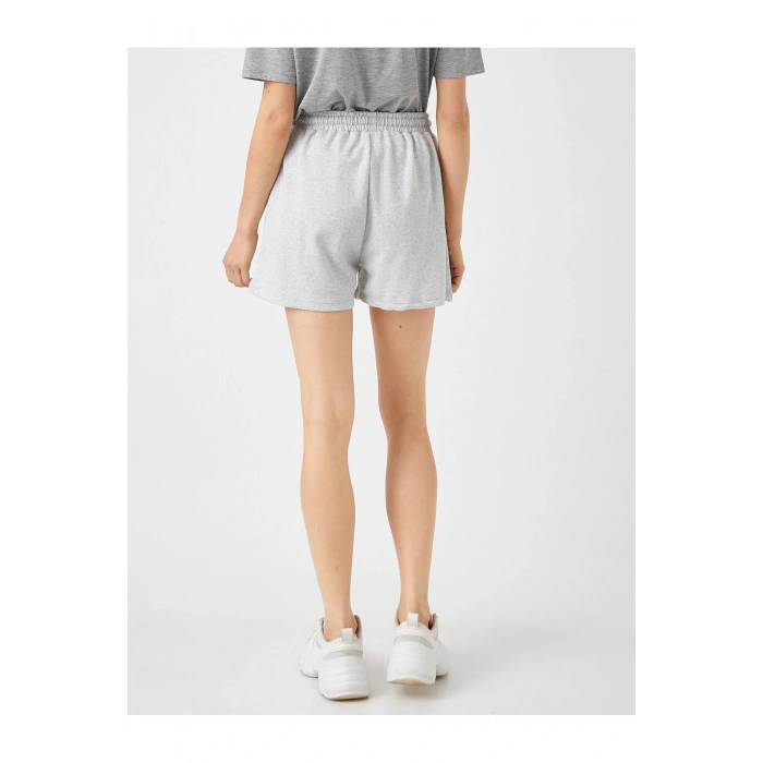 Mini Şort Cepli Beli Lastikli Bağlamalı