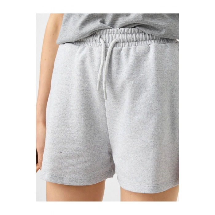 Mini Şort Cepli Beli Lastikli Bağlamalı