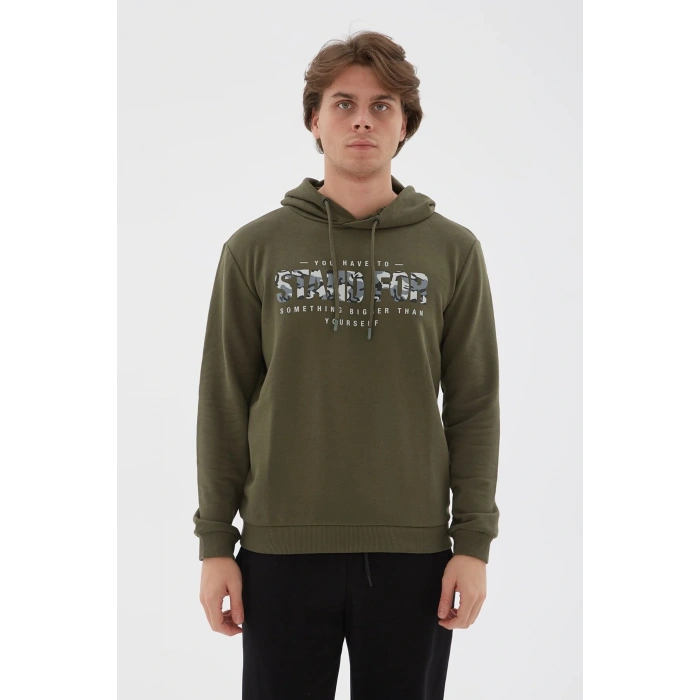 Baskılı Sweatshirt Haki / Khaki