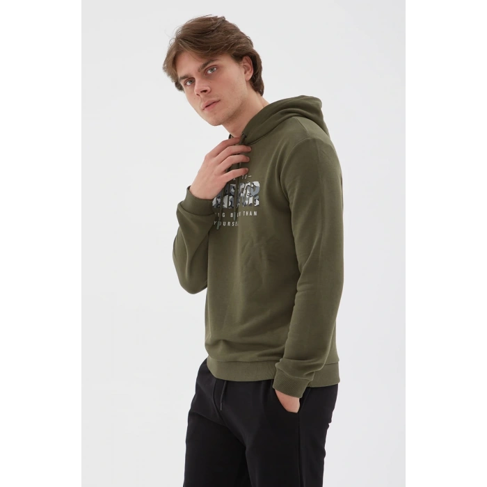 Baskılı Sweatshirt Haki / Khaki