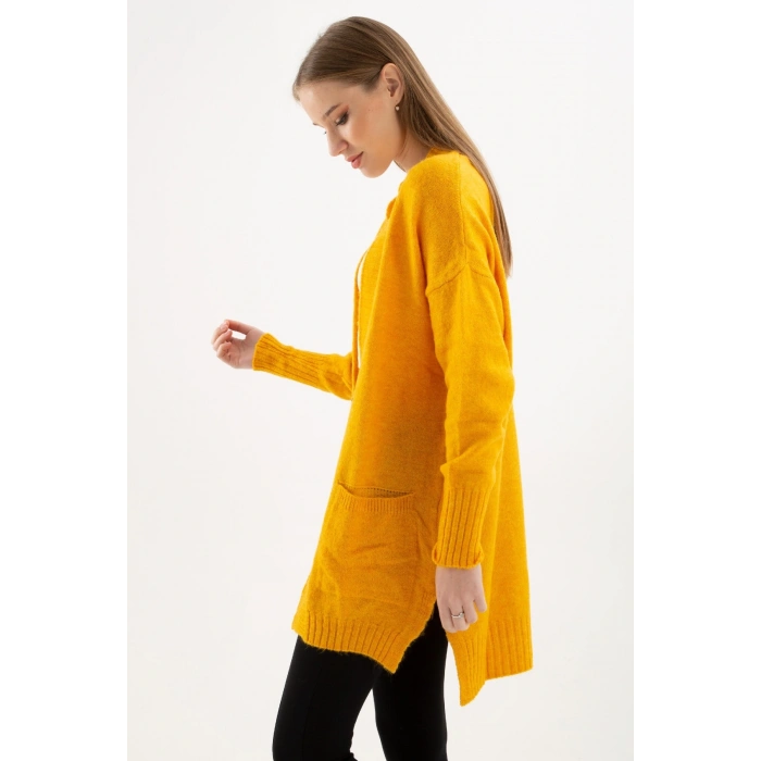 Uzun Cepli Hırka Hardal / Mustard