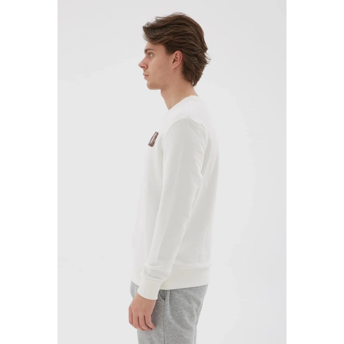 Bisiklet Yaka Baskılı Sweatshirt