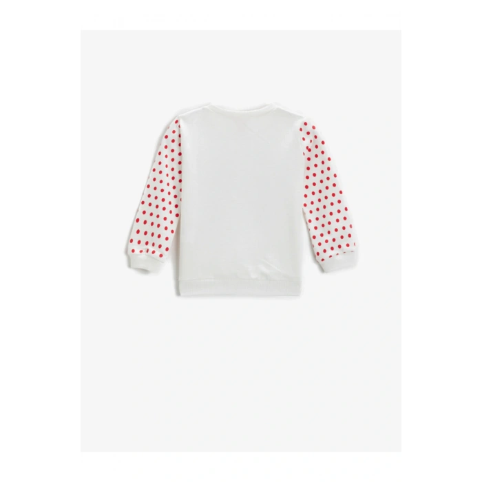 Baskılı Sweatshirt Uzun Kollu Bisiklet Yaka